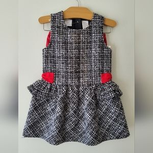 Girls Tweed Party Dress | Black & White | 24M | NWT